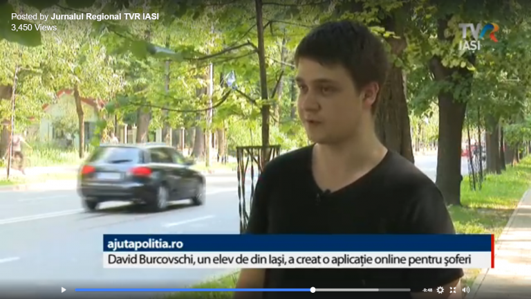 Ilegalitățile rutiere pot fi „livrate” Poliției printr-un soft creat de un elev din Iași (Video)