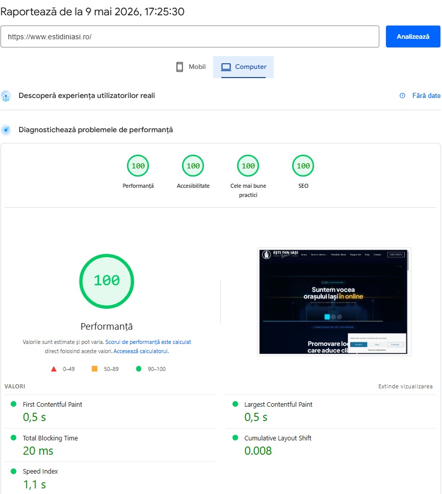 PageSpeed Desktop 100