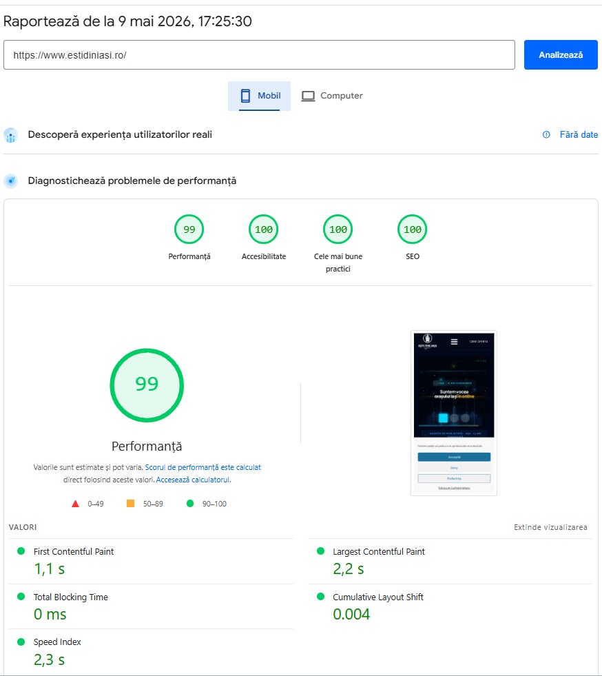 PageSpeed Mobil 99