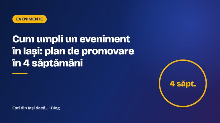 Promovarea unui eveniment în Iași: plan în 4 săptămâni